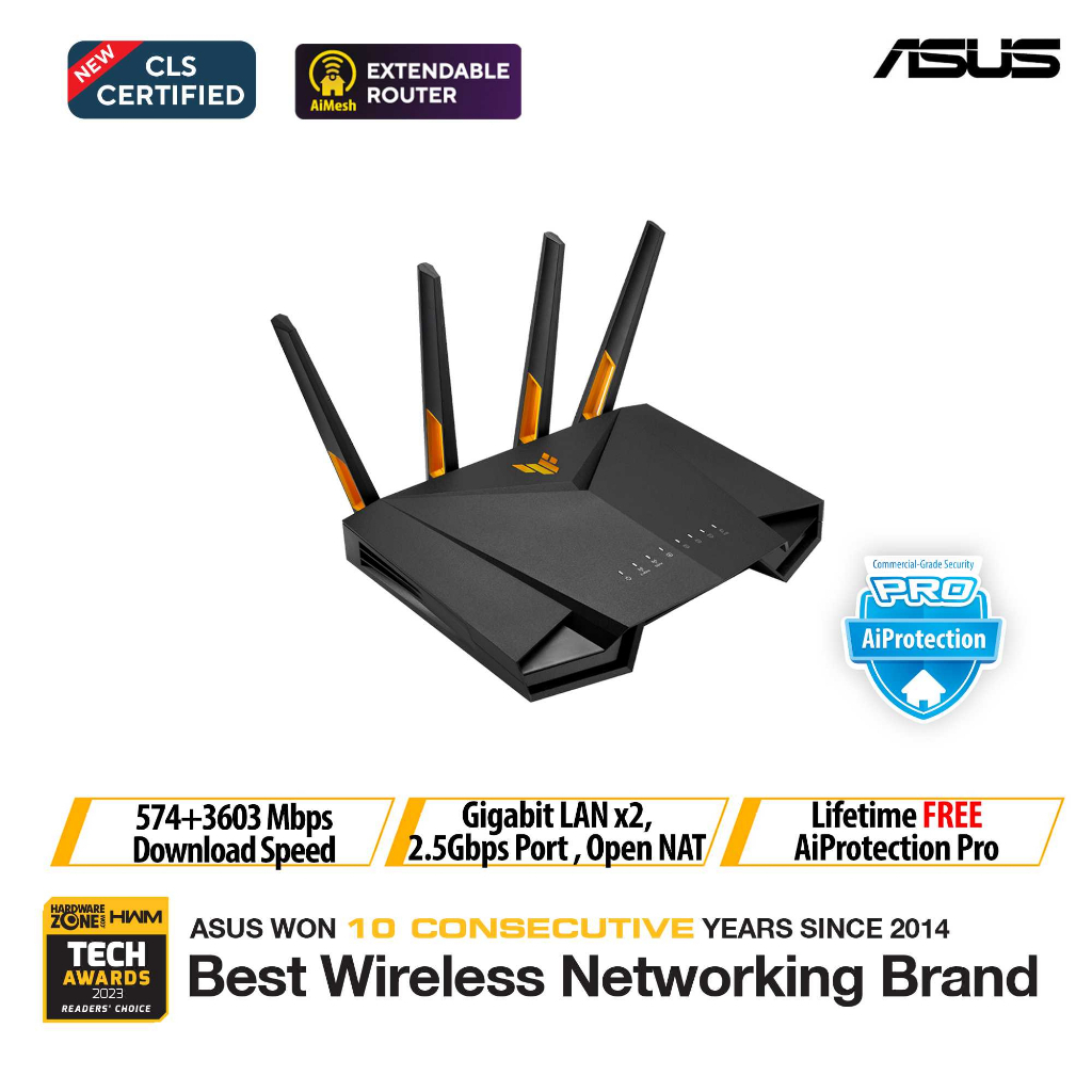 ASUS TUF Gaming TUF-AX6000 / TUF-AX4200 Dual Band WiFi 6 Gaming Router NETWORK 3YW SUPPORT TM Unifi,