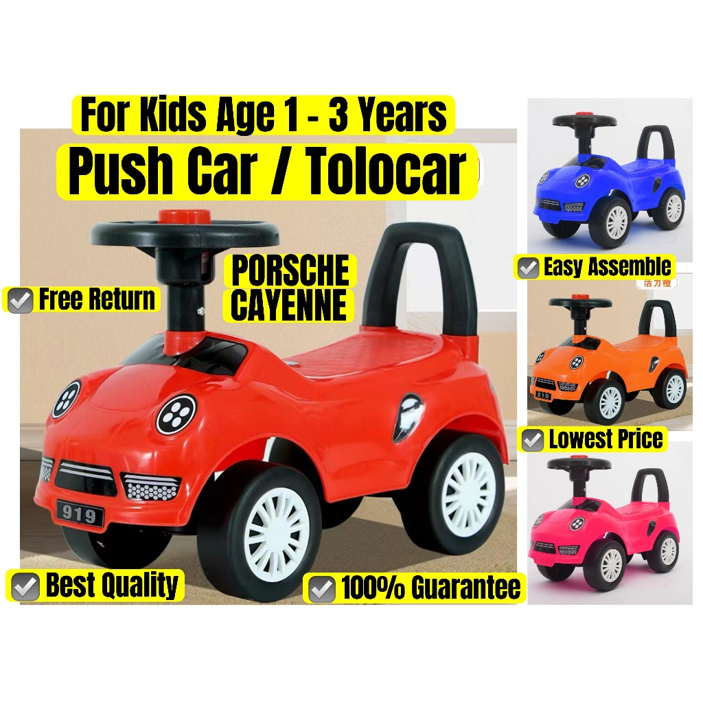 CANDY UMUR 1 - 3 YEARS TAHUN KIDS BUDAK KANAK TOLOCAR PUSH CAR RIDE ON TOY 4 WHEELS RODA KERETA MAINAN KAKI TOLAK HORN