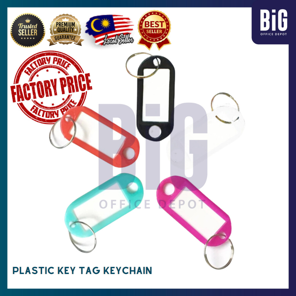 【READY STOCK】PLASTIC KEY TAG KEYCHAIN / LABEL TAG KEYCHAIN 10PCS/PACK