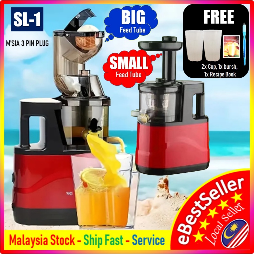 100% Fresh Fruit Juice Extraction Slow Juicer Extractor Blender Vege & Fruits Mesin Pengisar,Pengekstrak Jus Buah 榨汁机大小口