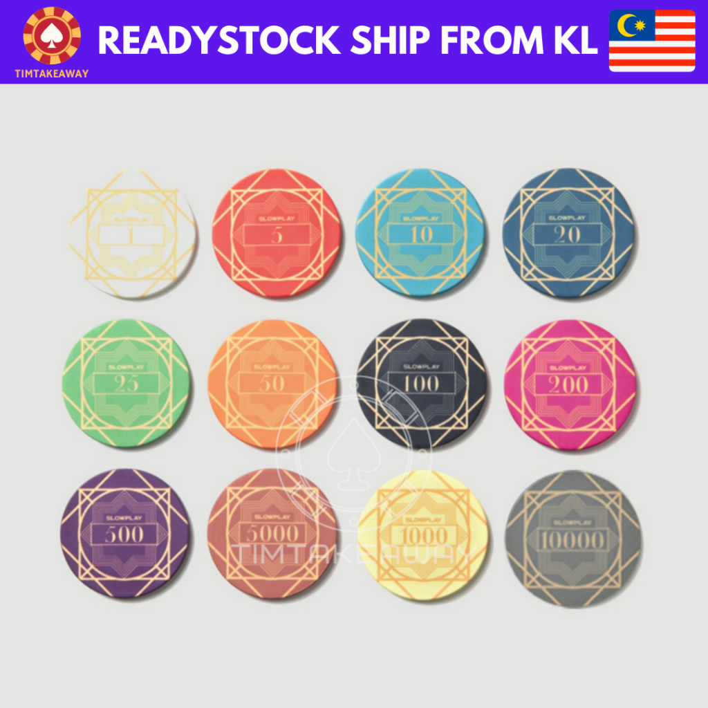 SLOWPLAY Nash Ceramic Poker Chips Texas Holdem Professional Casino Grade [READY STOCK]