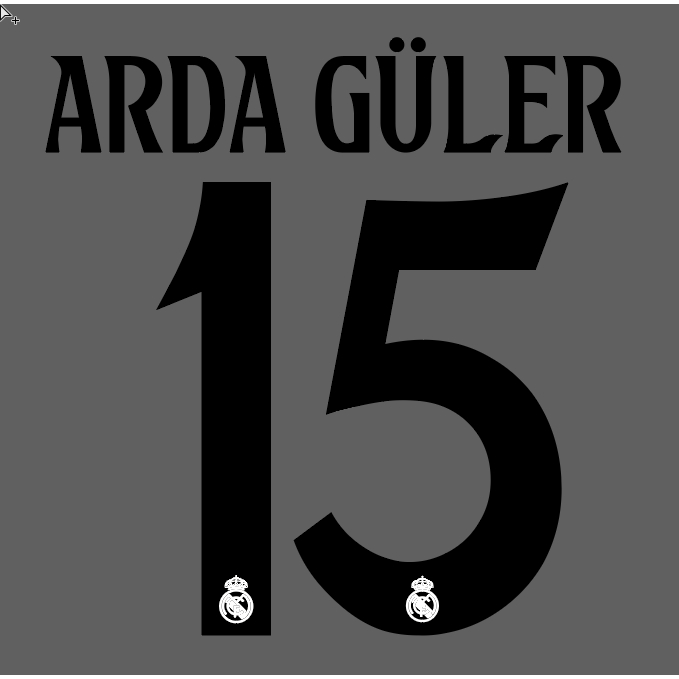 Jersey nameset ARDA GULER 15 for real home 24/25