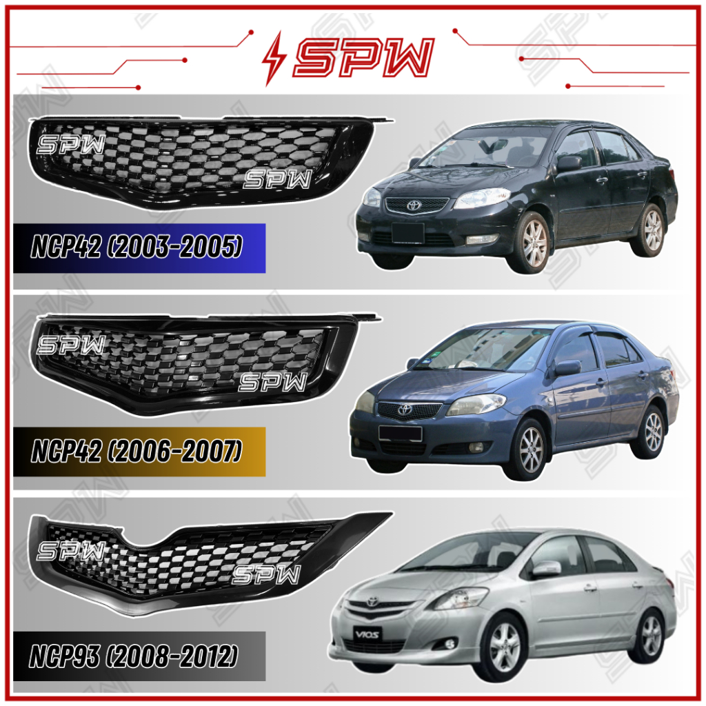 Toyota Vios (2003-2012) NCP42 NCP93 Front Grill Thailand Belta Grill NCP43 NCP92 Sarong Dugong Exterior Car Accessories