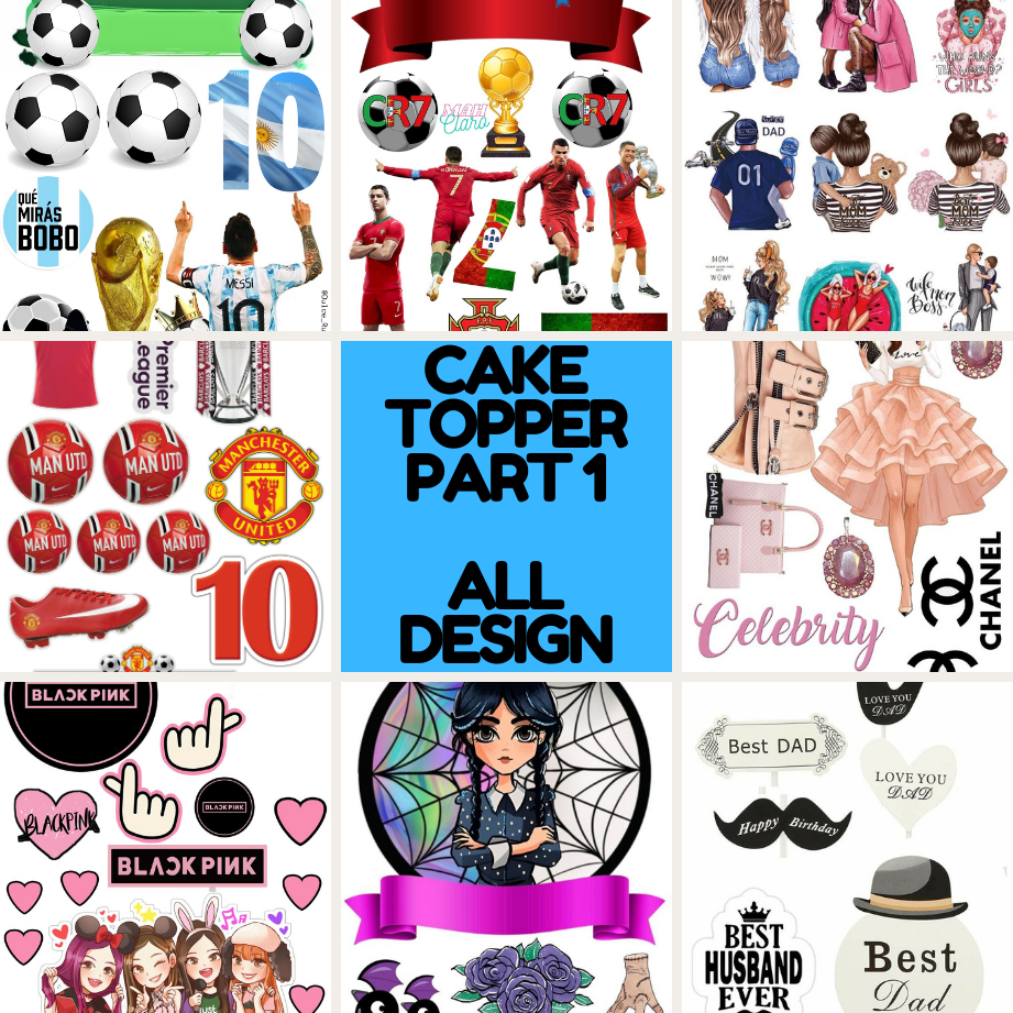 CAKE TOPPER MURAH. ALL DESIGN. [PART 2] (EJEN ALI, FROZEN, FOOTBALL, HELLO KITTY, HOTWHEEL, KUROMI, MAKEUP, MERMAID)