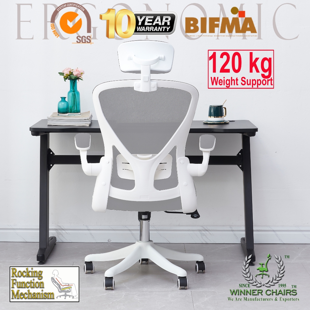 Ergonomic Office Chair WN 889A-WH Highback Computer/ Office chair (10 Years Warranty)