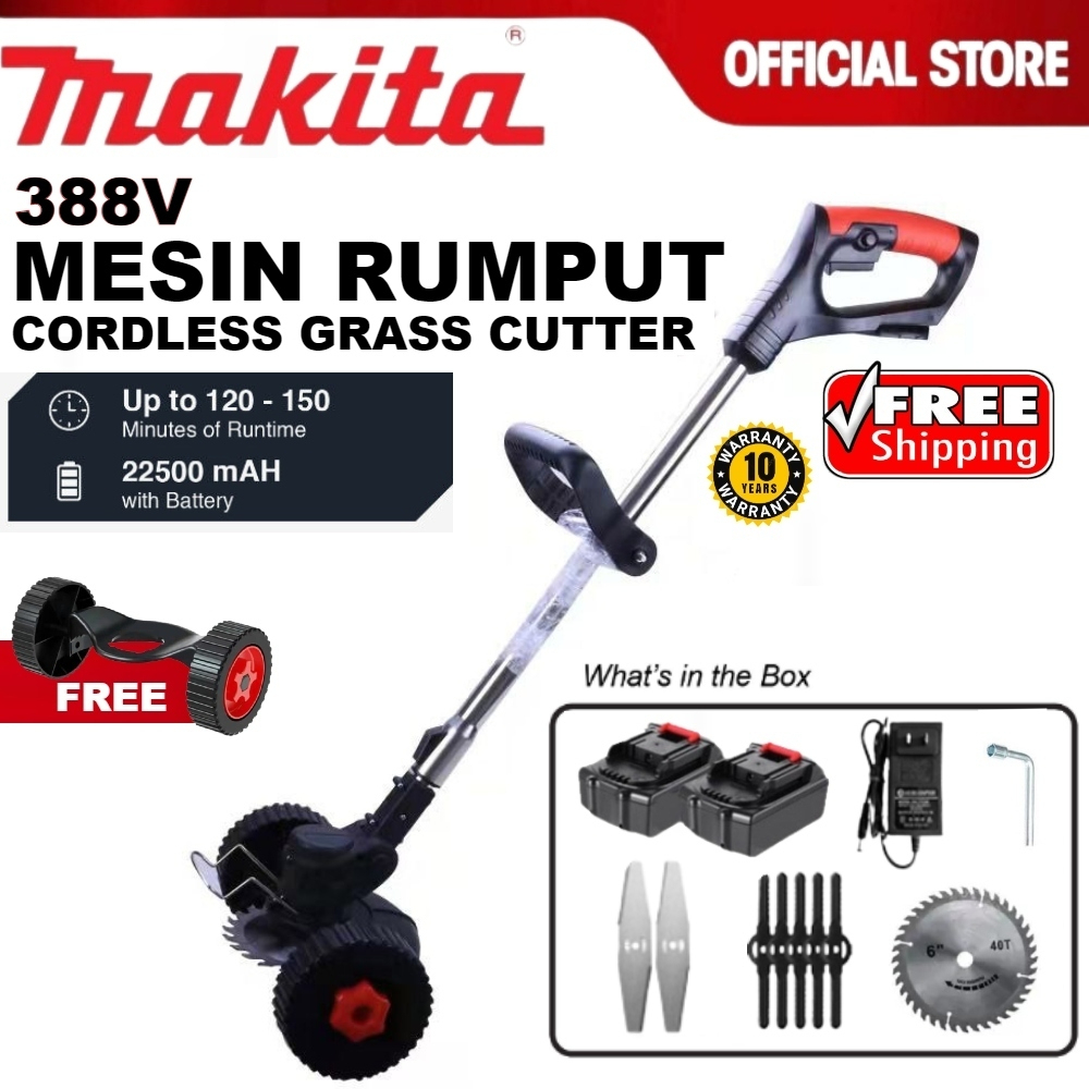 Mesin Rumput Bateri Tolak Grass Cutter Machine Trimmer Mesin Potong Rumput Tangan Lawn Mover 割草机 Pemotong Rumput