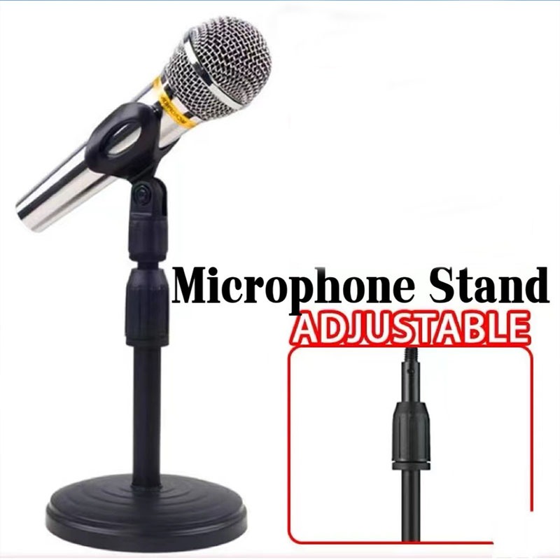 Microphone Desktop Stand with Adjustable Lifting and Weighting Disc Base Shockproof Network Live Broadcast