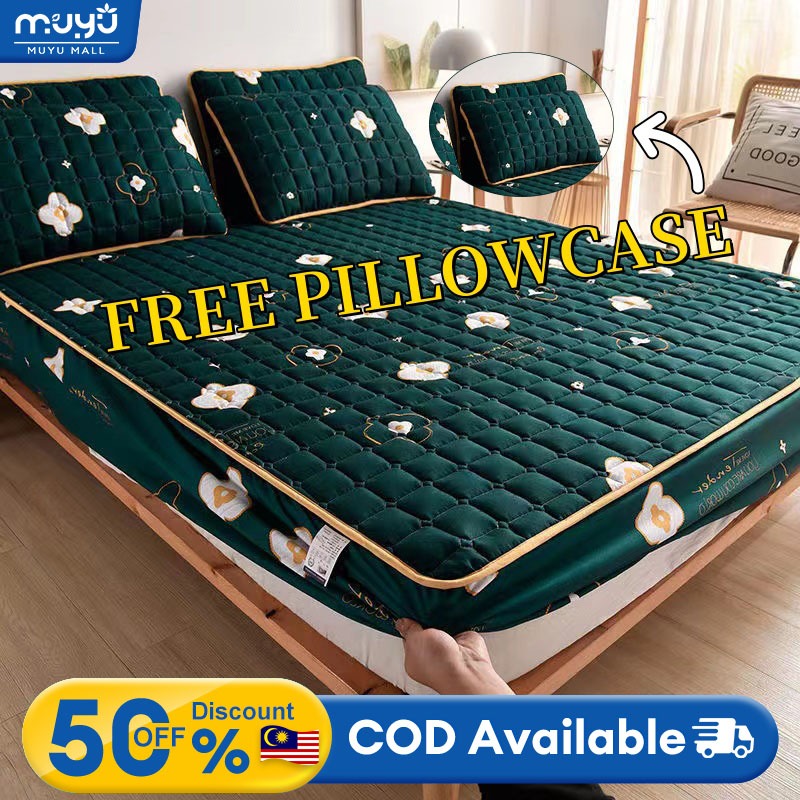 Cotton fitted Bedsheet Flower Colored Fitted sheet Mattress Cover Cadar Single/Queen/King Size Non Slip Sheet