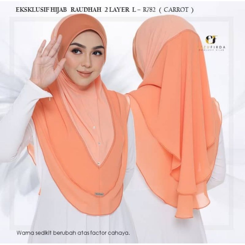 ⭐LINK 1⭐ EKSKLUSIF HIJAB EZZUFIRDA , TUDUNG RAUDHAH 2 LAYER SAIZ L