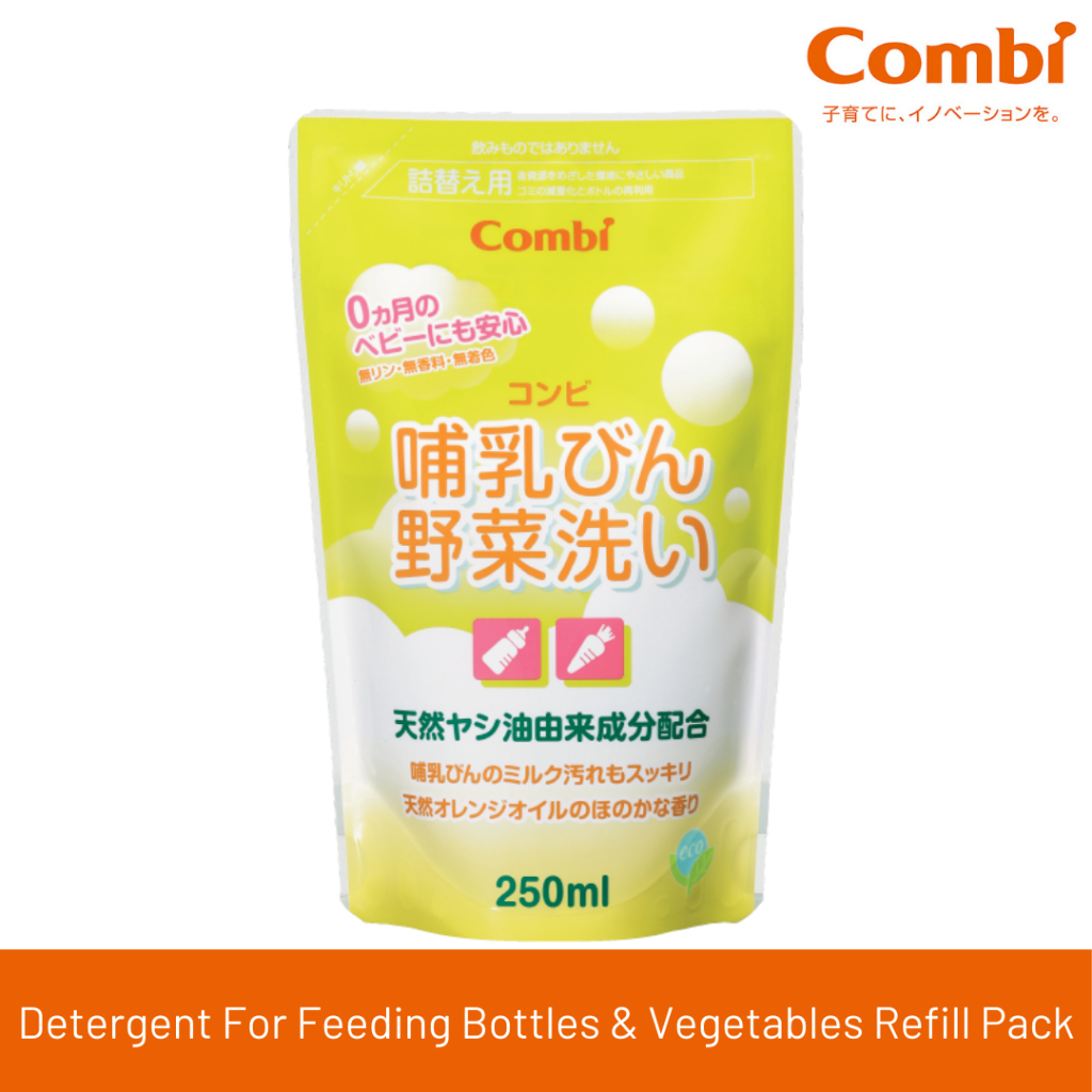 Combi Baby Detergent For Feeding Bottles & Vegetables Refill Pack 250ml | Made of Natural Palm Oil