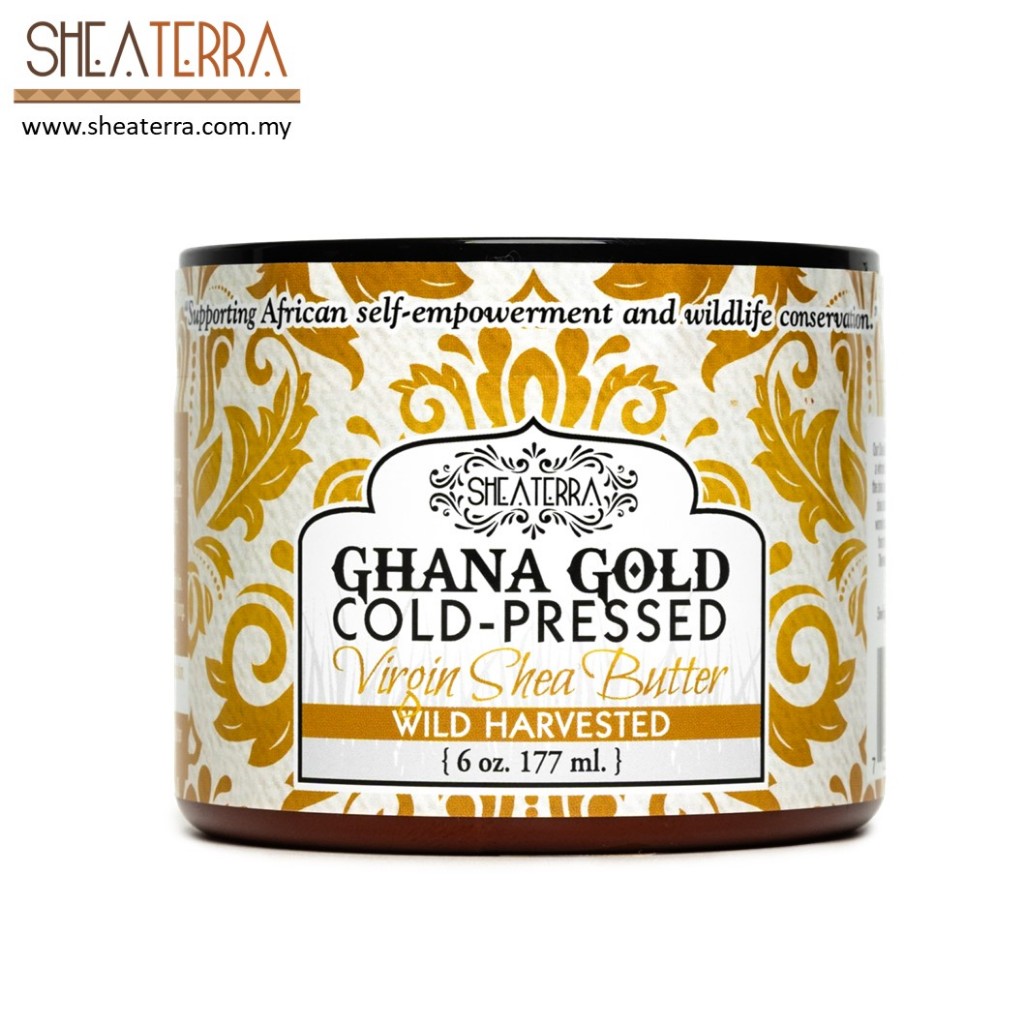 Ghana Gold Virgin Shea Butter (100% Pure Cold Pressed West African Shea Butter) 177m