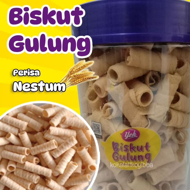 Biskut Gulung Perisa Nestum / Crunchy Mini Wafer Roll Nestum Flavour