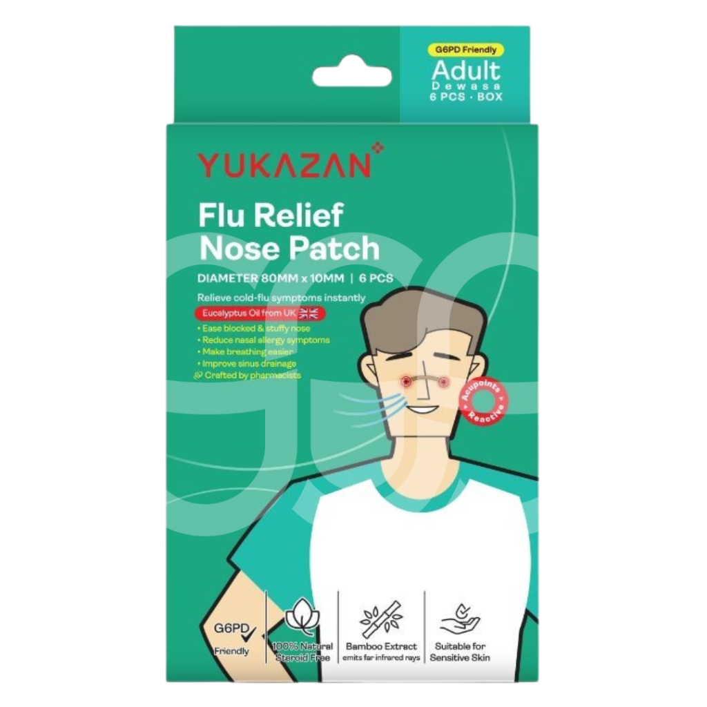 Yukazan (Kid/Adult) Flu Relief Nose Patch 6'S -G6PD Friendly
