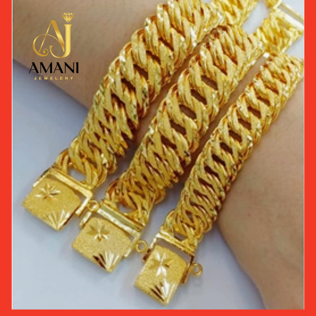 Emas Bangkok OriGelang Tangan Lipan Kait (SAJAT) Cop 916 persis mcam emas ori 916 Gold bracelet Amani Jewelleryewelry