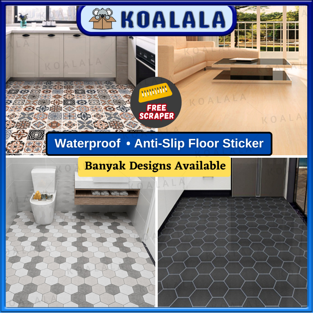 Non Slip Wallpaper Flooring reform Kitchen Sticker Self Adhesive Waterproof Wallpaper Lantai Dapur