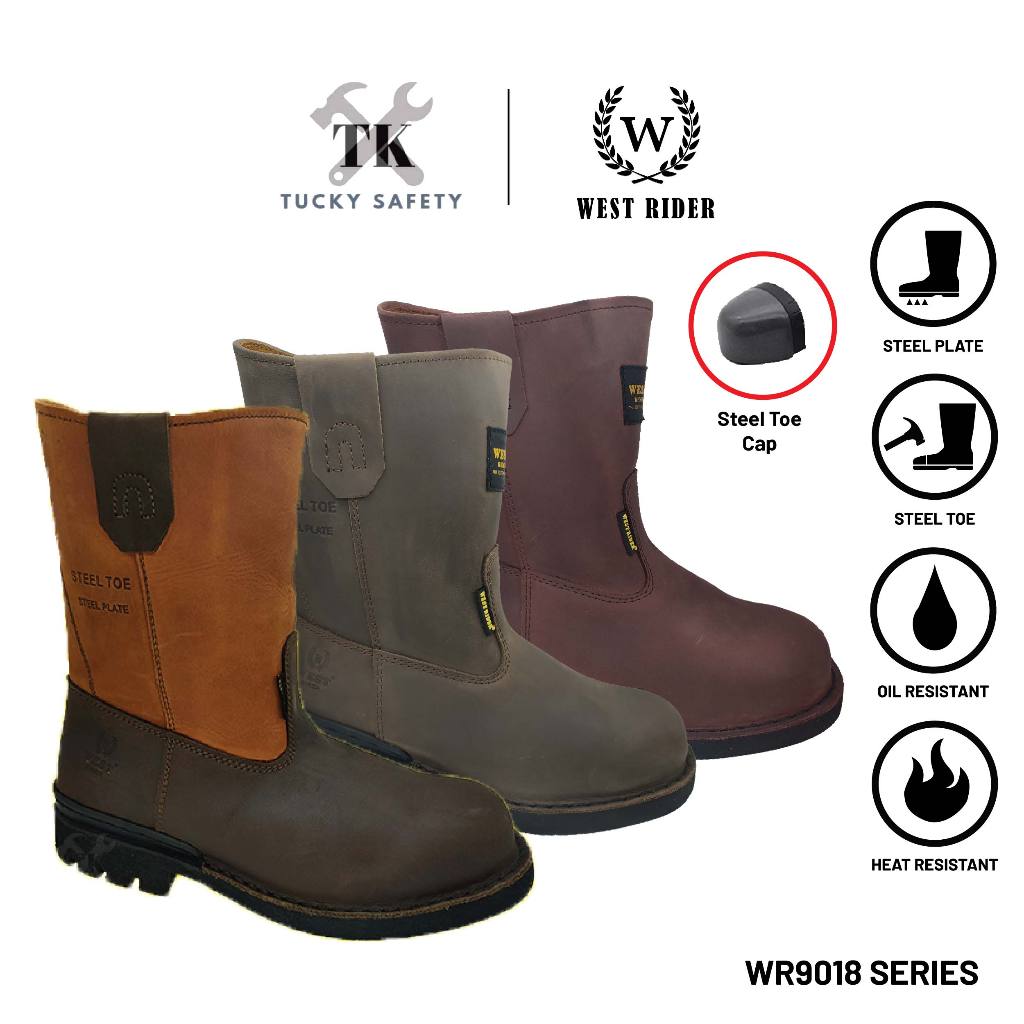 WR 9018 SERIES WEST RIDER SAFETY BOOT / KASUT SAFETY KERJA / LEATHER SAFETY BOOT HEAVY DUTY SAFETY BOOT HIGH CUT BOOT
