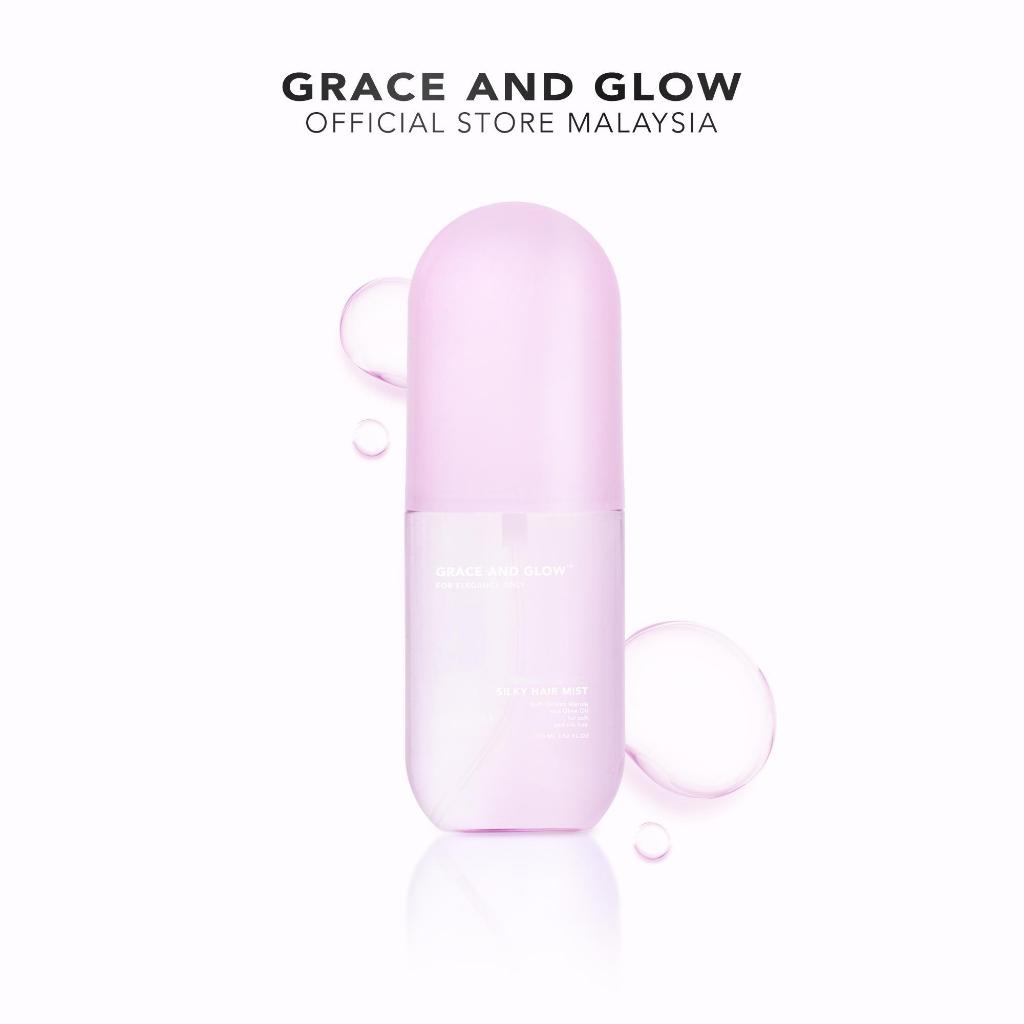 Grace and Glow Silky Hair Vitamin Mist Perfume Serum Anti Frizz for Dry Hair Rambut Wangi with Olive Oil