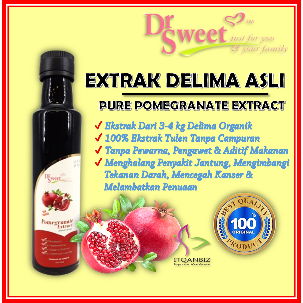 DR SWEET Ekstrak Delima Organik 100% Tulen / Pure Organic Pomegranate Extract Asli Original