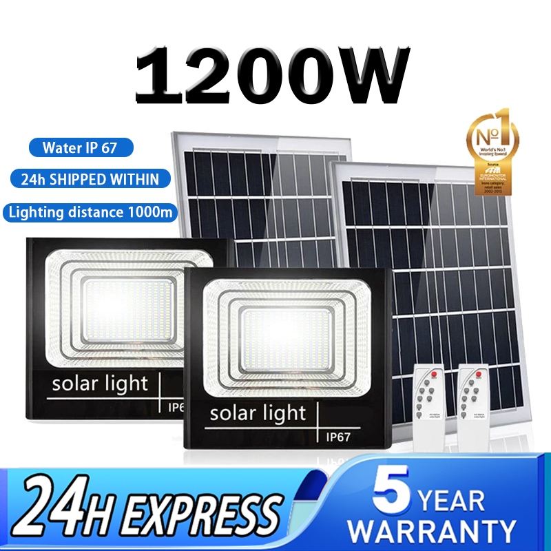 1200W Solar light Outdoor lighting IP67 Lampu solar outdoor Waterproof Floodlight lampolar led Street light