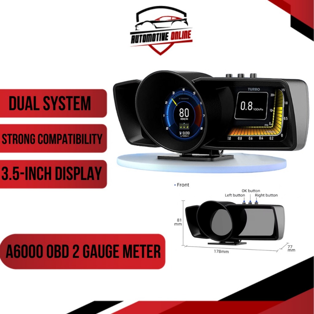 A600 OBD2 Meter Gauge Meter Car GPS Alarm Speed Head-Up LCD display Water temp RPM Turbo Boost HUD engine status