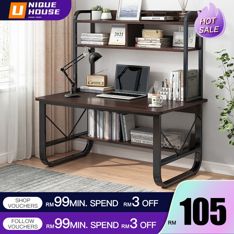 Meja Komputer Study Table Computer Table With Bookshelf Bedroom Writing Desk Office Table Meja Study Meja Belajar