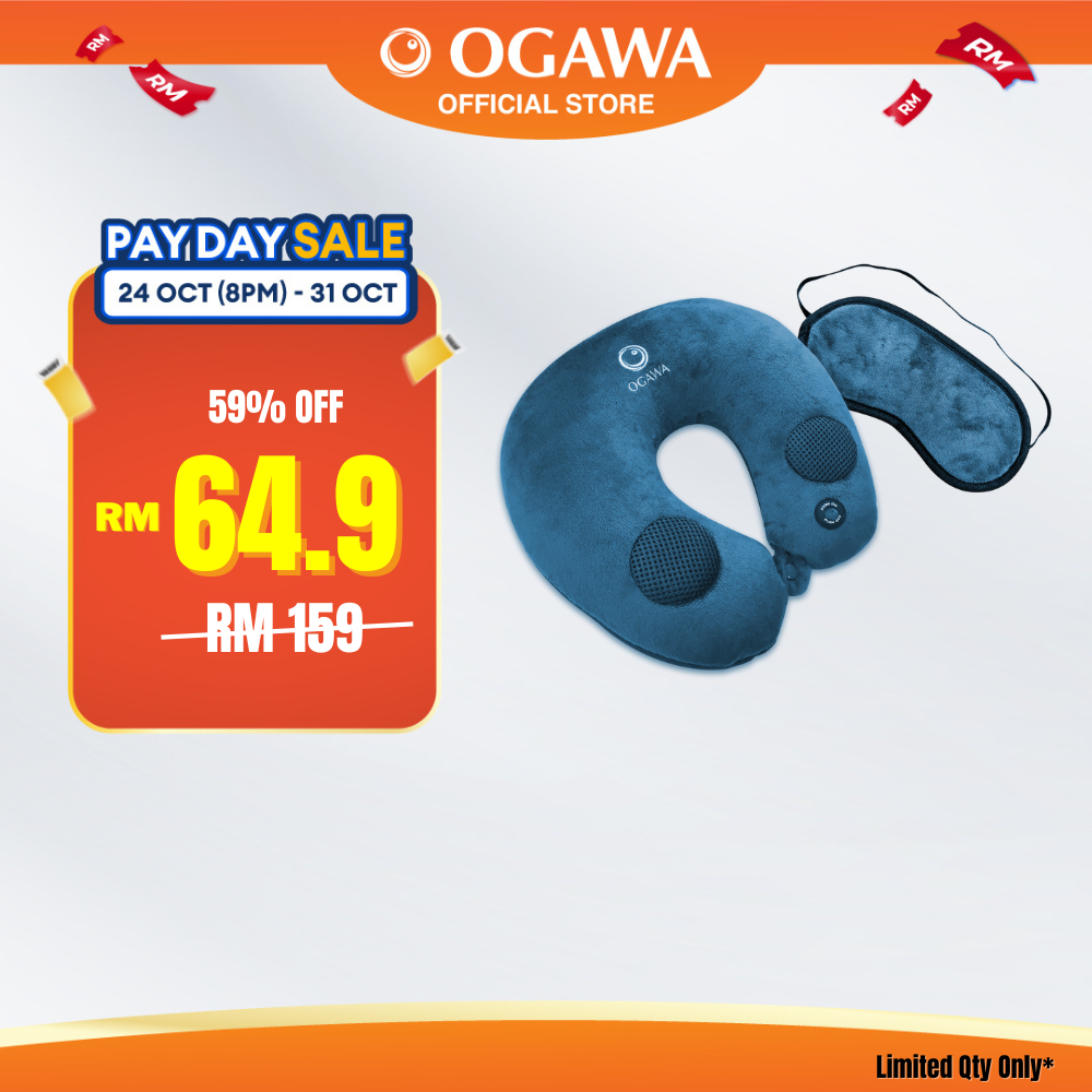 OGAWA Tinkle-X Music Vibration Massage Pillow and Sleep Eye Mask