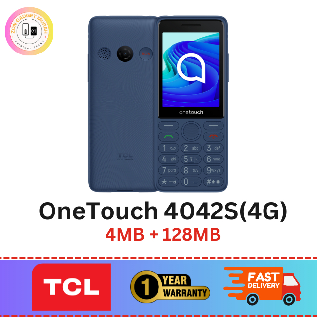 TCL  ONETOUCH 4042s 4G Feature Phone |2.8" Display |1500mAh Battery |Dedicated SOS Button
