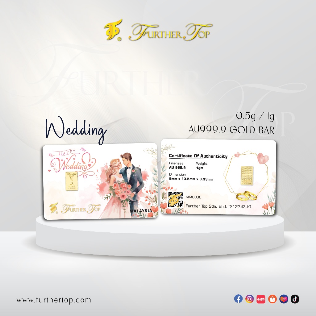 FURTHER TOP 999.9 Gold Bar ( 0.5g / 1g ) - WEDDING&hellip;
