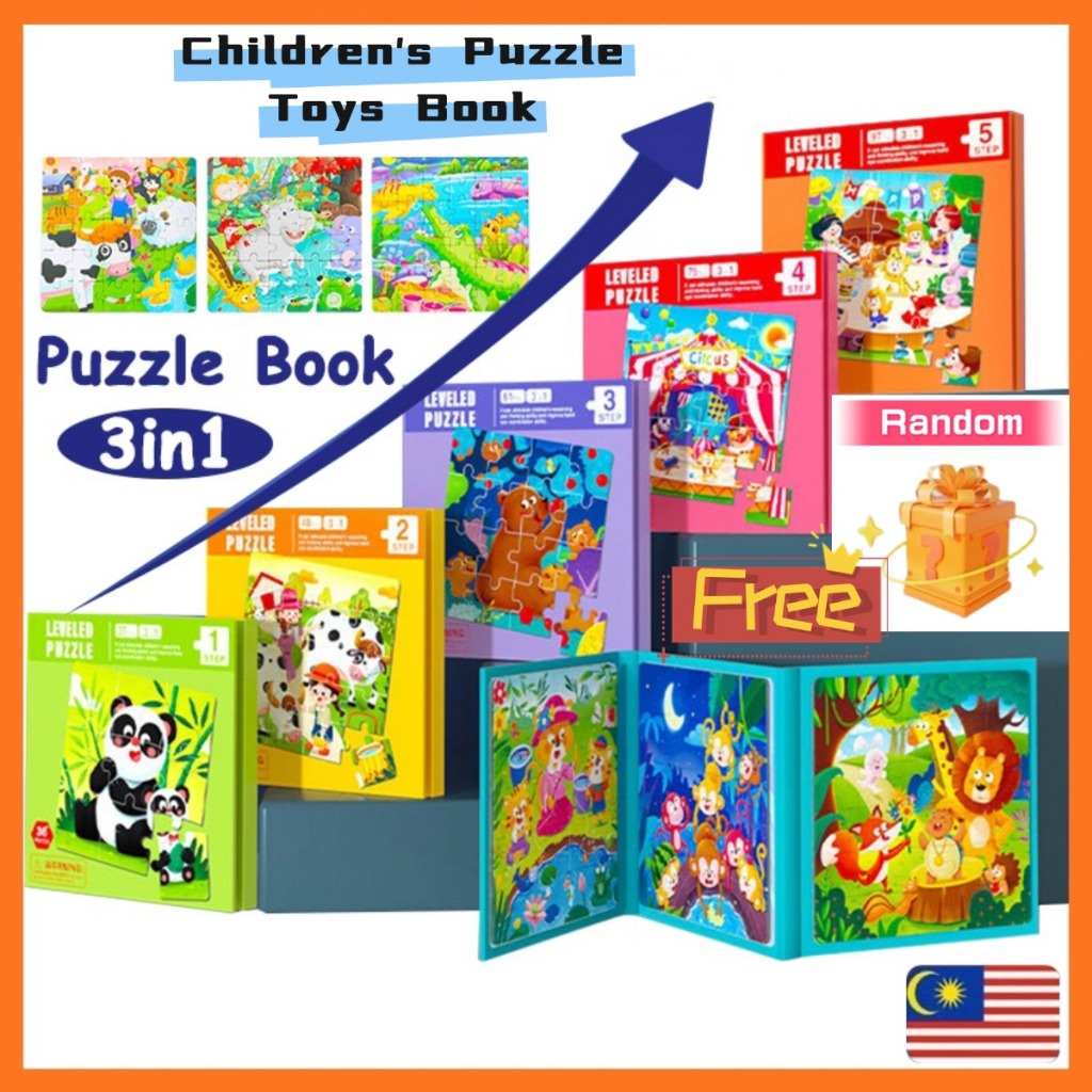 3IN1 magnetic puzzle folding Book Children Learn Toys Gradually Different Magnetic Question Early education For kids