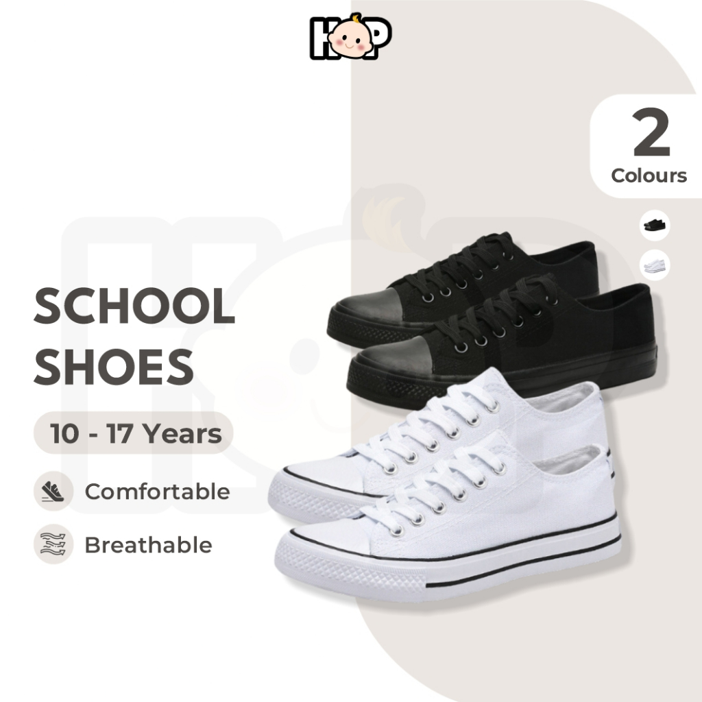 Unisex Kasut Sekolah Hitam Menengah Kasut Sekolah Putih Black School Shoes White School Shoes Kasut Hitam Sekolah Rendah