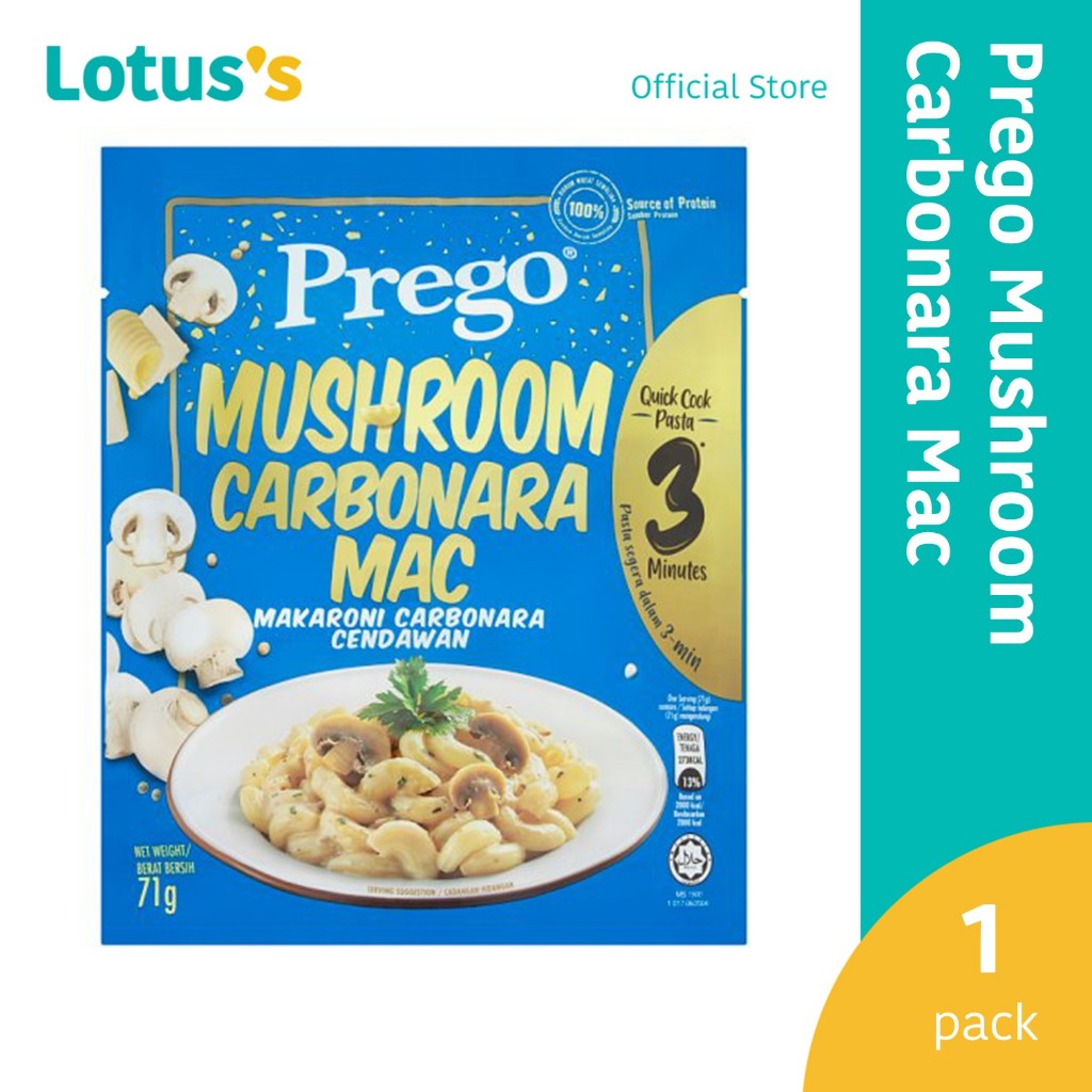 Prego Quick Cook Pasta - Mushroom Carbonara/Mac & Cheese/Spicy Seafood Arabiata Spiral (70g)