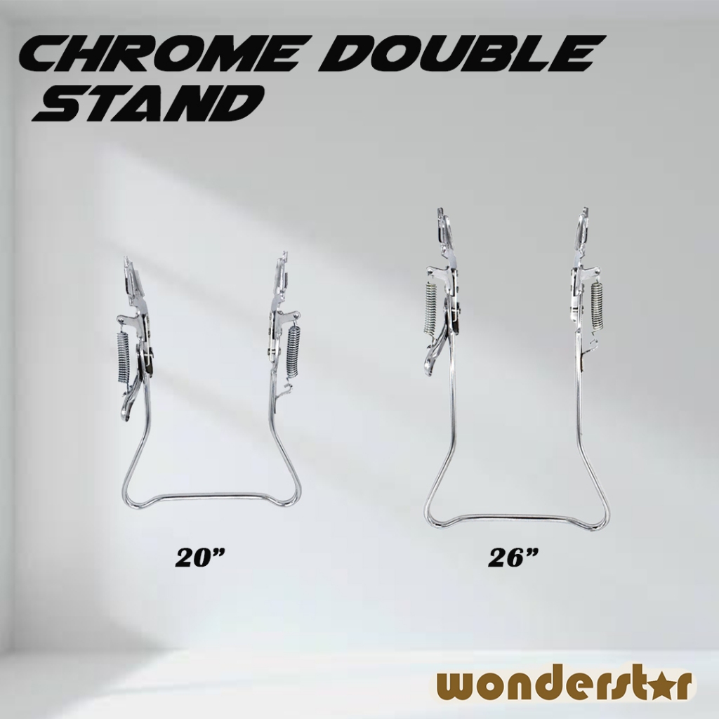 20"26"  BASIKAL PENYADURAN TONGKAT U / 20" 26" BICYCLE REAR  CHROME DOUBLE STAND (WITH LOCK)