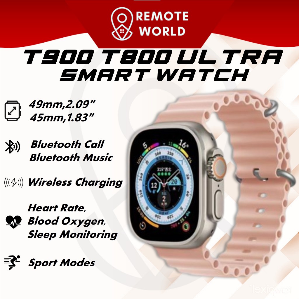 T900 Ultra T800 Ultra Pink Smart Watch Series Ultra Bluetooth Call Waterproof 49mm 45mm Wireless Charging Smart Watch