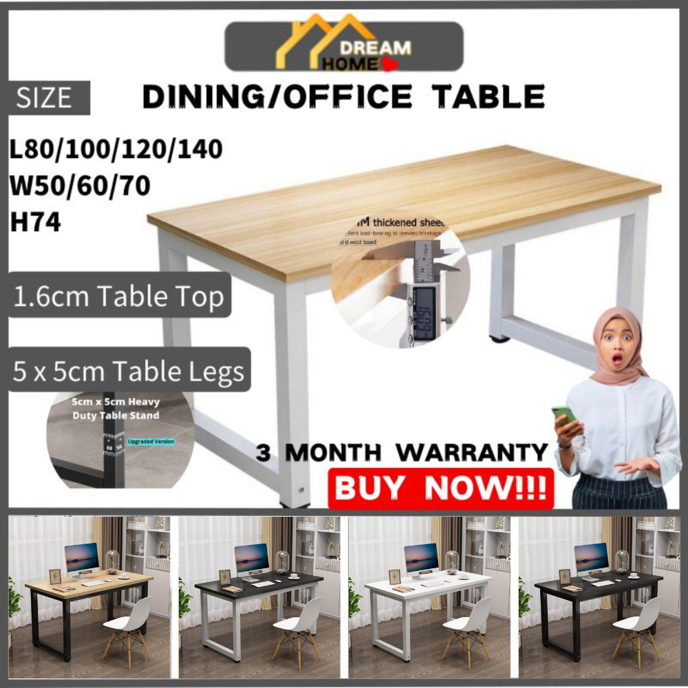 Dream Home Office Study Desk Solid Wood Dining Table laptop Table Meja Makan 4 Seater Meja Komputer