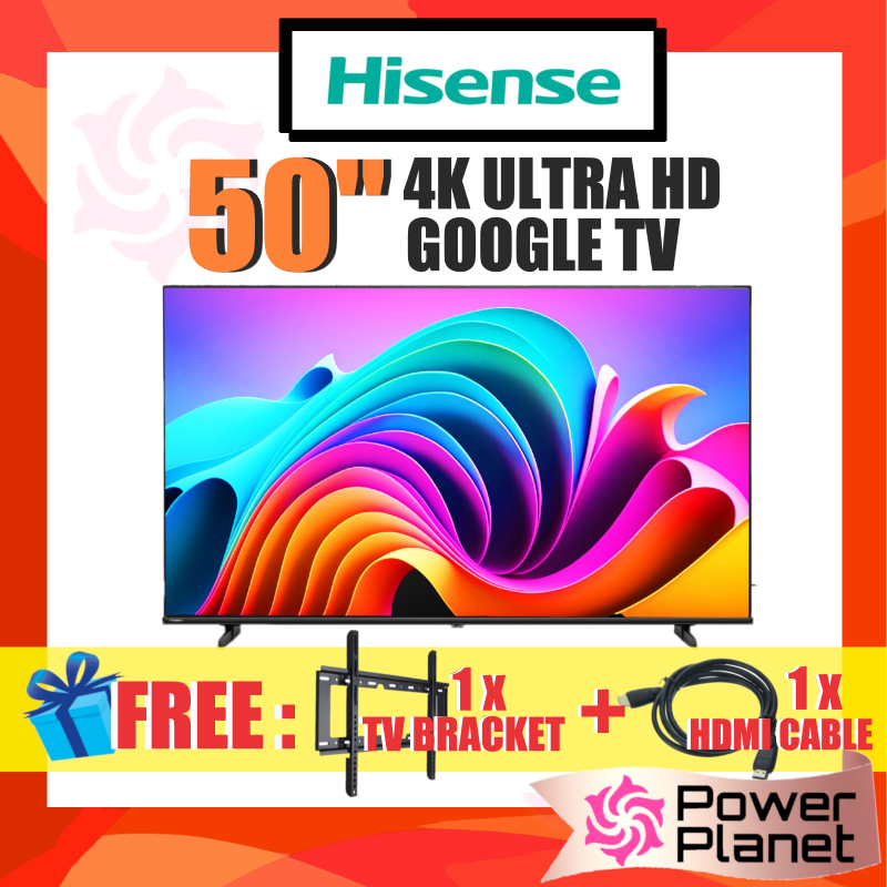 [FREE TV BRACKET + HDMI CABLE] Hisense 50" 4K 50A6500N UHD TV A6500N Google TV Television / 50E6K Vidaa Smart E6K