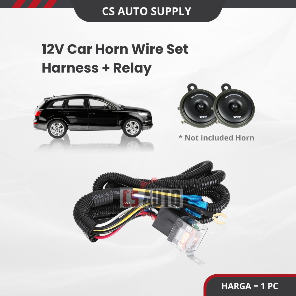 CS 12V Horn Relay PNP Wiring Harness Wire Kit Hon Relay Wayar aksesori kereta Wira Kancil Waja Iswara Saga Kelisa Motor
