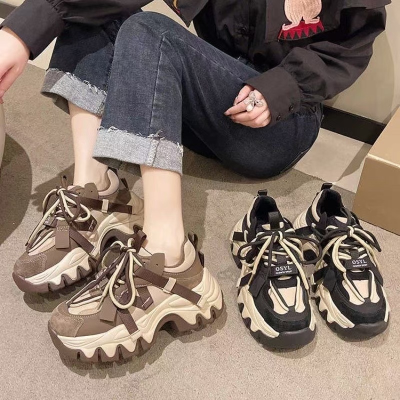 Ladies casual shoes Fashionable breathability Wear -resistant non -slip Lady Daddy Shoes
