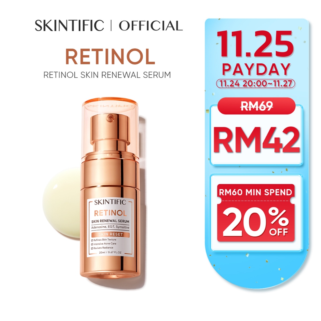 SKINTIFIC Retinol Skin Renewal Serum Face Brightening Firming Anti-Aging Serum Skincare Retinol Serum 20ml