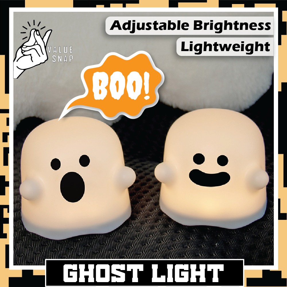 Ghost Night Light Halloween Glowing Cute Night Light Rechargeable Ghost Slap Switch Decorative