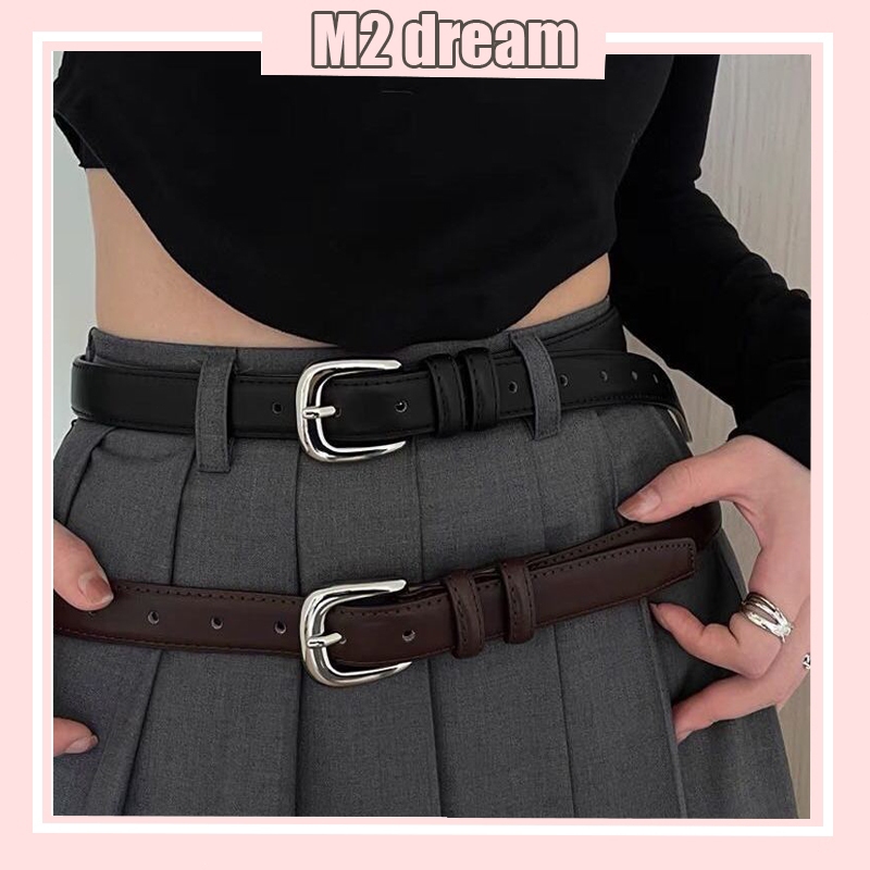 【READY STOCK】Korean Fashion Pin Buckle Belt Retro All-Match PU Belt Ins Style Square Buckle Belt Tali Pinggang Perempuan