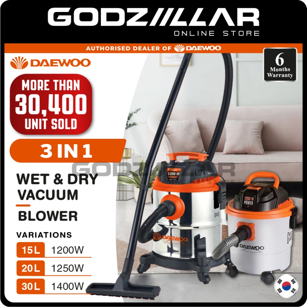 (Best Selling) Daewoo Pro Vacuum Cleaner Series | Wet & Dry Vacuum Cleaner | 15L/ 20L/ 30L | Mostaz Moto & Hyundai & Q9