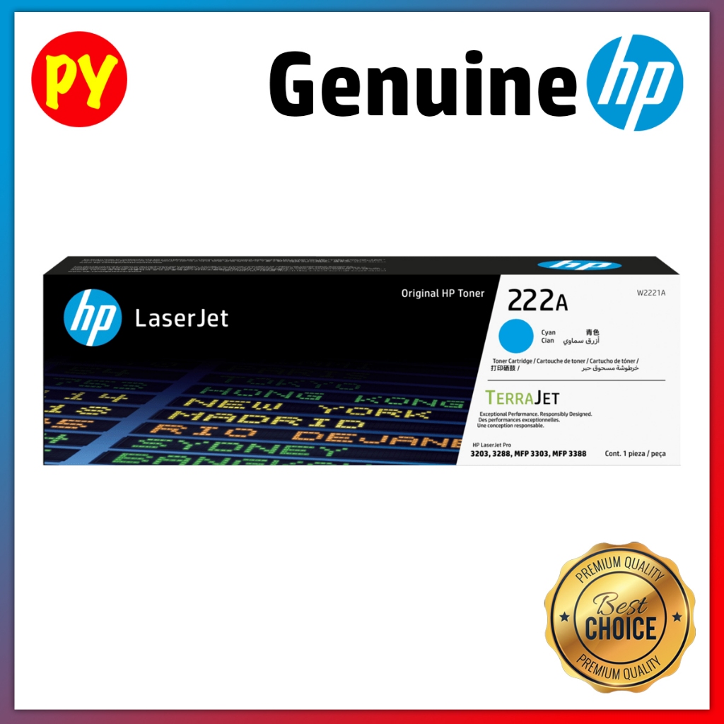 HP 222A | 222X BCMY Original LaserJet Toner Cartridges for HP LaserJet Pro 3203, 3288, MFP 3303, MFP