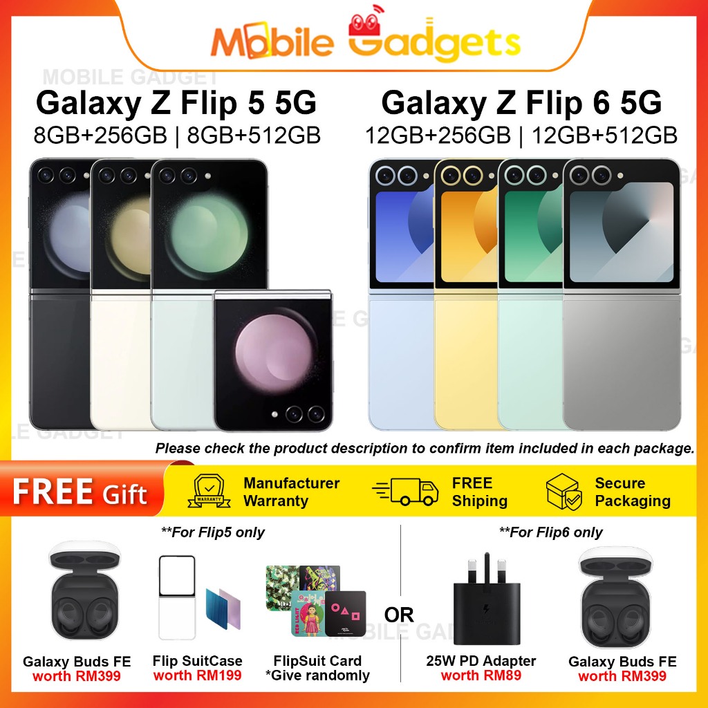 Samsung Galaxy Z Flip 5 5G / Galaxy Z Flip6 / Flip 6 5G [256GB / 512GB] | Original Malaysia New Set