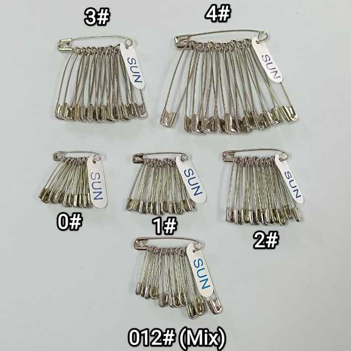 12pcs- [SUN] Pin Keselamatan/ Pin Baju/ High Quality Safety Pin/ Secure Pin/ 扣针 (28mm, 32mm, 38mm, 45mm, 54mm)