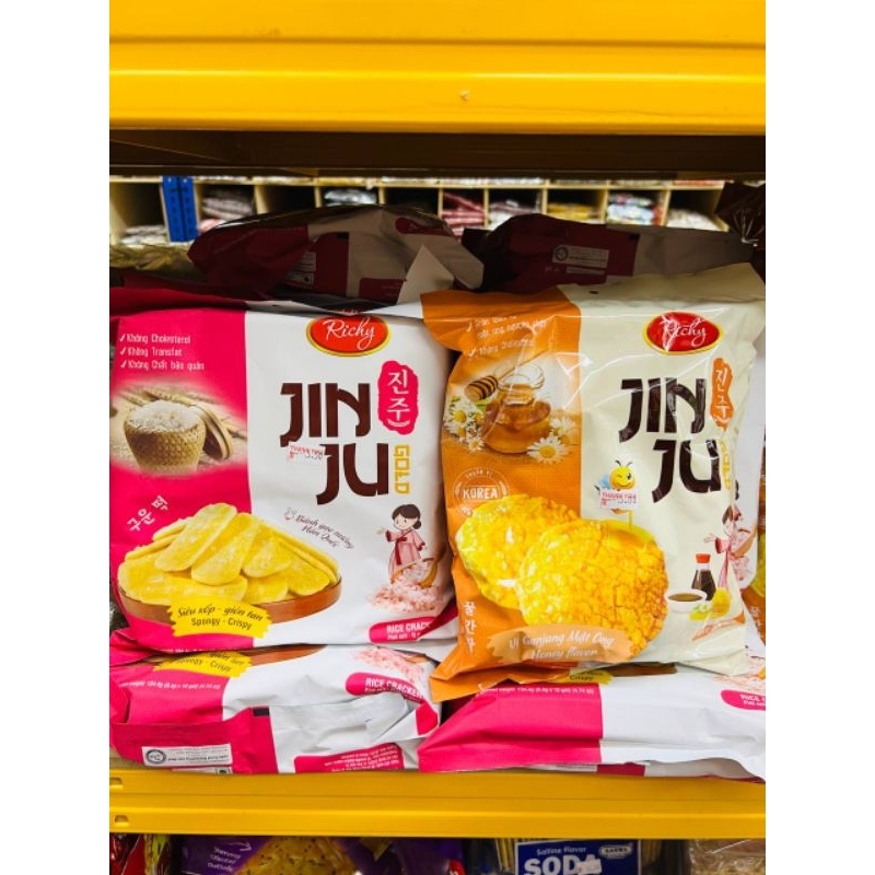 134.4G / 100G BISCUIT JINJU RICE CRACKER PINK SALT / JINJU GANJANG HONEY / BISKUT BERAS HALAL