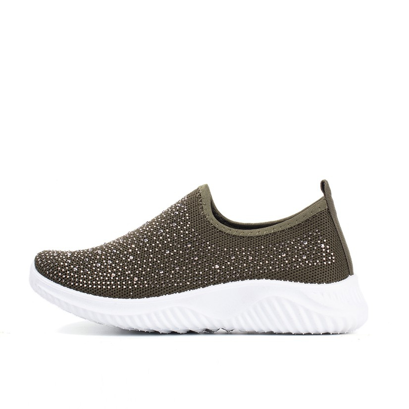 (CLEARANCE) LARRIE Kasut Wanita Glitter Coated Comfort Sporty Sneakers - L62015-TF01SV-73-GREEN