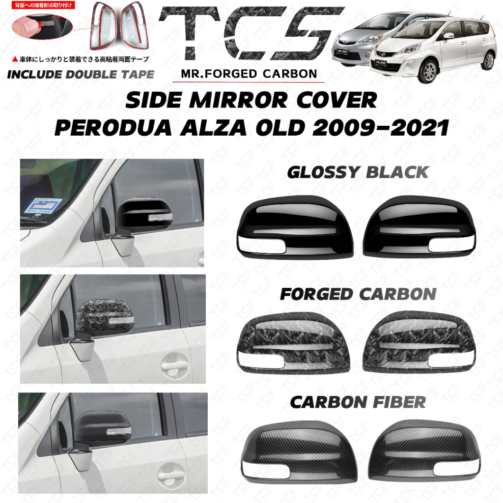 TCS PERODUA ALZA OLD 2009-2021 SIDE MIRROR COVER GARNISH CAR ACCESSORIES