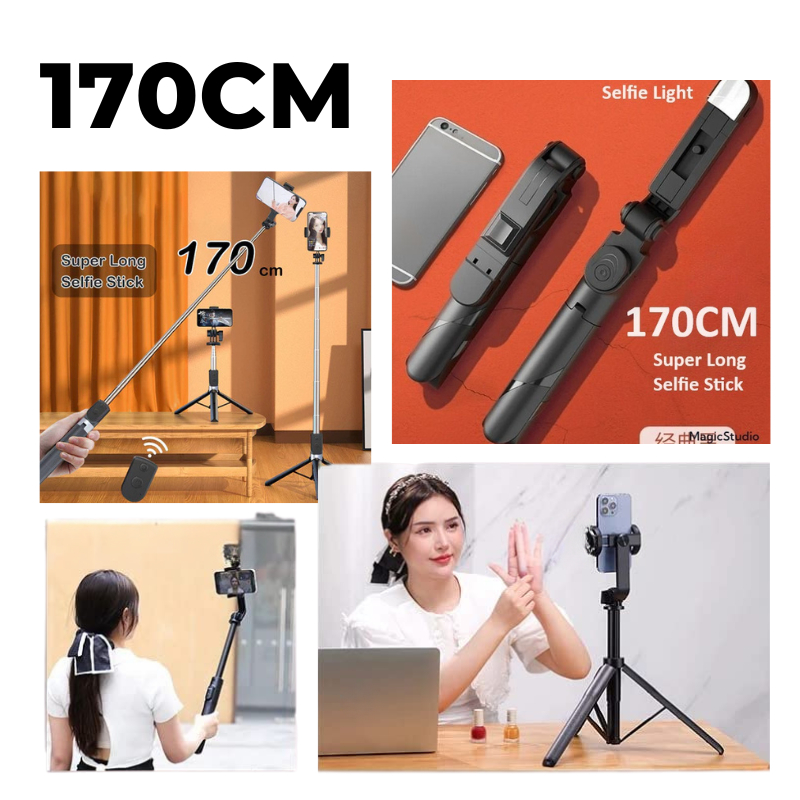 【 170cm 】170cm Selfie Stick Tripod Mobile Phone Holder Monopod Bluetooth Remote Shutter Portable Tripods For Tiktok Live