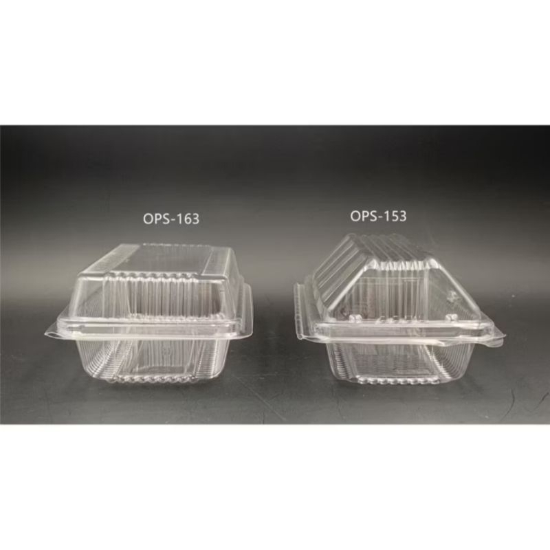 OPS GO-163 & Go-153 Plastic Tray with Lock {50pcs} / Bakery Disposable Clear Food Box / Hot Dog Box Roti Sosej Sandwich