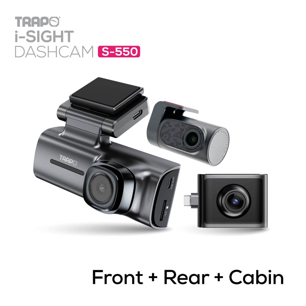 [FREE INSTALLATION] TRAPO i-SIGHT S550 4K Dashcam + Rear Camera / Optional Cabin Camera